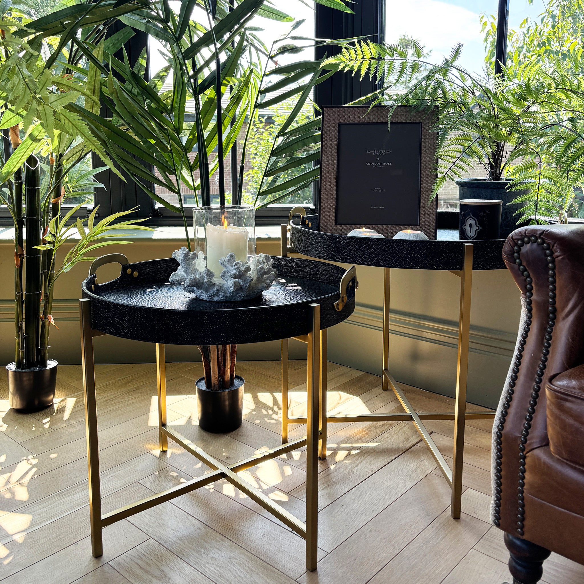 Shagreen Tray Table Duo